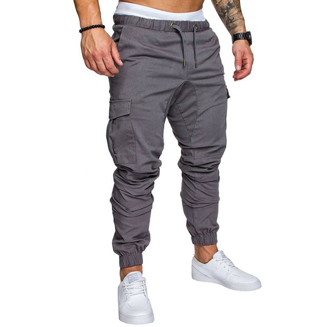 Pantalones de correr informales para hombre, ropa de calle, pantalones Cargo con múltiples bolsillos, pantalones de chándal para gimnasio y Fitness, moda fina, 2020