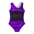 thumbnail image 4 of Haitryli Kids Girls Sleeveless Cutout Back with Straps Glittery Ballet Dance Gymnastics Leotard Purple XL, 4 of 7
