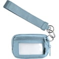 thumbnail image 1 of Cartera Iris para mujer, billetera con llavero de 5,9 x 3,5 pulgadas con correa para la muñeca, monedero con cremallera y ventana para identificación (azul), 1 of 6