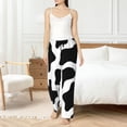 thumbnail image 6 of Lsque Cow Print Black White Print Women's Pajama Pants, Lounge Pant - Comfortable Home Wear,Elastic Waistband, Stylish Design-Large, 6 of 9