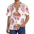 thumbnail image 2 of Picia Sloth with Donuts1 Men's Linen Shirts Short Sleeve Cuban Beach Shirts Casual Shirts Button Down Shirt for Men Beach Summer Wedding Shirt-XX-Large, 2 of 7