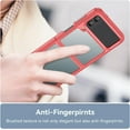 thumbnail image 3 of Case for Samsung Galaxy Z FILP 3 5G Case Slim Dropproof [Defend from Drop/Scratch/Slip/Fingerprint] Clear Acrylic Hard Back Soft TPU Bumper Hybrid Phone Cover for Samsung Z FILP 3 5G-Red, 3 of 7