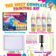 Glow Water Marbling Paint Kit, Painting Craft Kits for Kids Age 6-8, Gifts for 6 7 8 9 10-12 Year Old Boys Girls, Birthday Gift Ideas