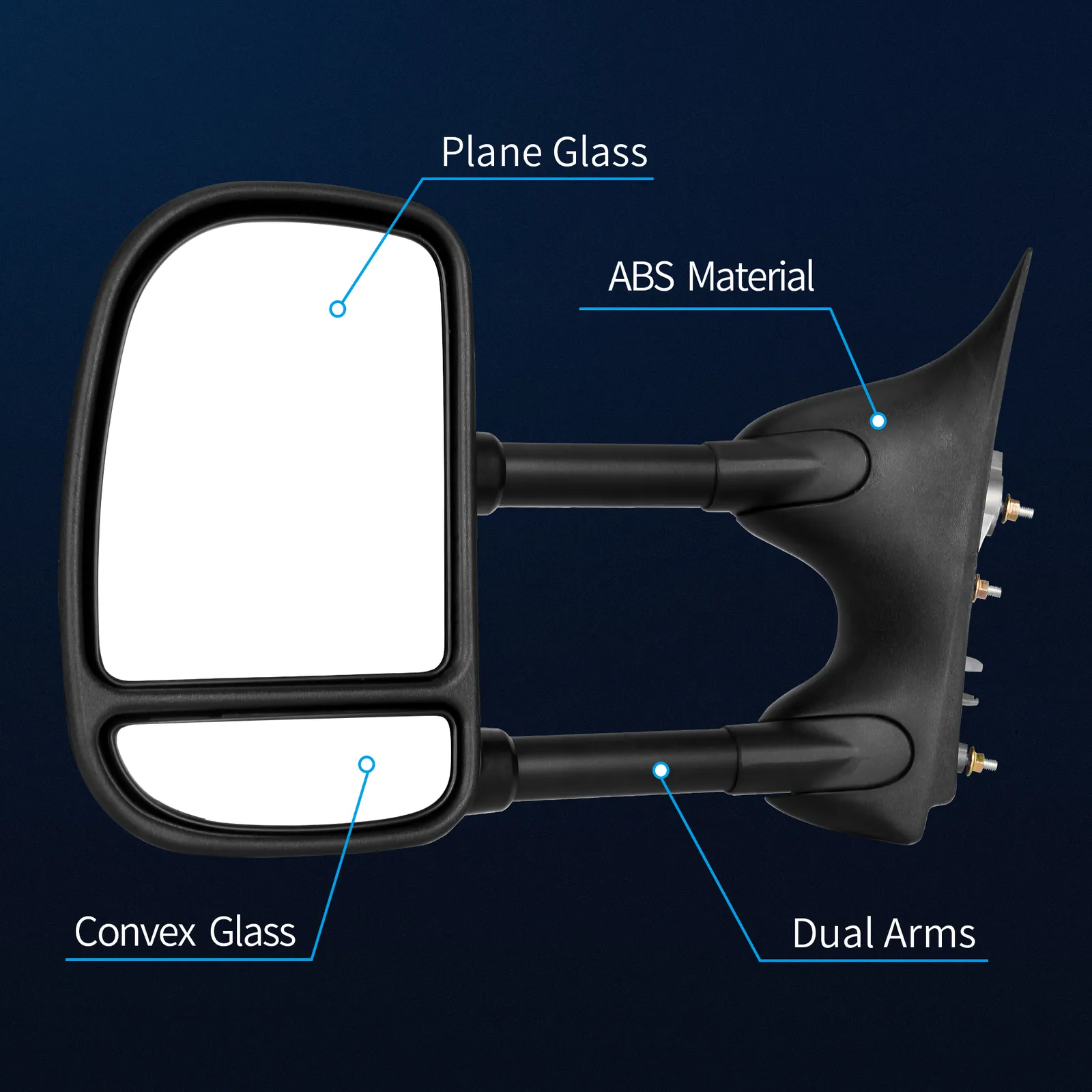 Ledkingdomus 2pc Tow Mirrors for 1999-2016 Ford F250 F350 F450 F550 Super Duty Manual Folding