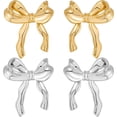 thumbnail image 1 of 2 pares de pendientes de lazo, pendientes de lazo pequeños, pendientes de cinta para mujer, pendientes para mujer, tachuelas, joyería de lazo para niñas, 1 of 6