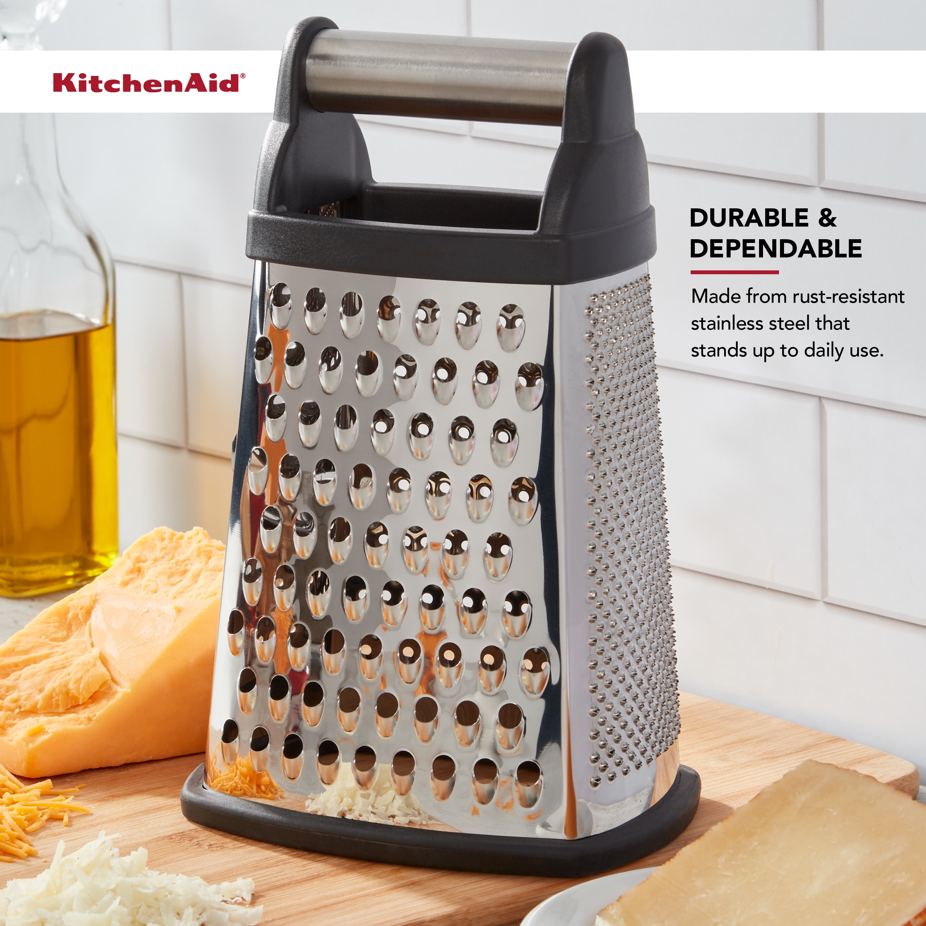 Grater Cheese Box Slicer Kitchen Steel Stainless Vegetable Shredder Garlic  Graters Boxed Food Grader Crusher Cheese Grater Attachment for Kitchen Aid