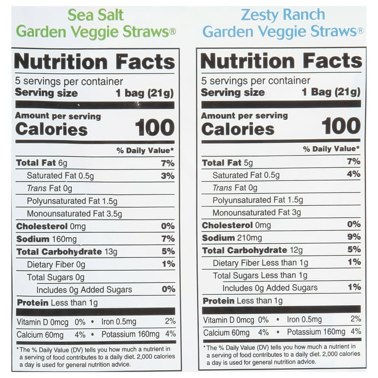 Garden Veggie Straws Nutrition Facts Fasci Garden