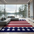 thumbnail image 2 of ODIKA 8'x10' Washable Area Rug Non-Slip Chair-Friendly Mat Patriotic Stars Stripes Memorial Independence Halloween Plaid for Dining Room, Large Office, Lounge, 2 of 7