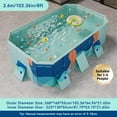 thumbnail image 6 of HDUTNGISN 100"Collapsible Rectangular Non-Inflatable Family Pool,Hard Plastic Shell, Blue, 6 of 10