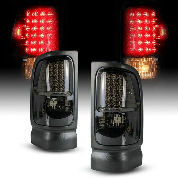 TFCFL For Dodge RAM 1500/2500/3500 1994-2002 LED Smoked Black Tail Lights Rear Lamps Pair