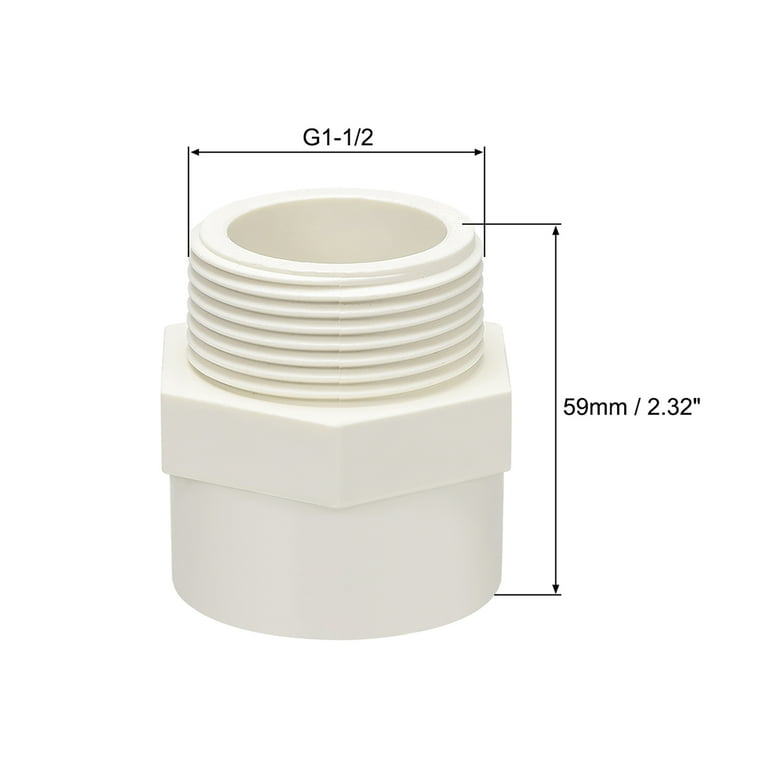 50mm Slip x G1 1 2 Male Thread PVC Pipe Fitting Adapter Connector