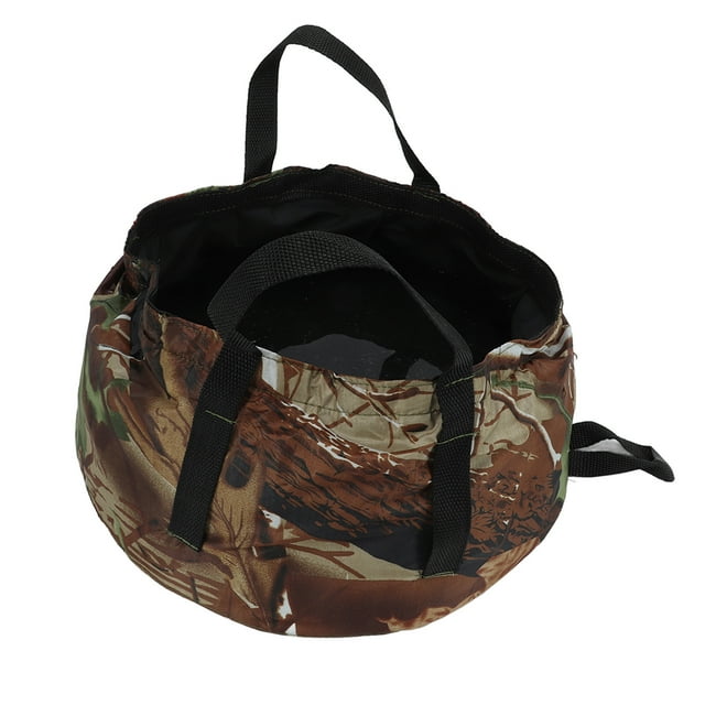 Collapsible Bucket, Collapsible Wash Container Durable Universal Reusable With Handle For Camping Army Green,Black Green,Orange,Blue,Camouflage