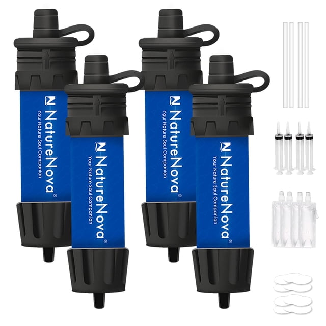 Filtro de agua NatureNova Mini portátil de emergencia, paquete de 4