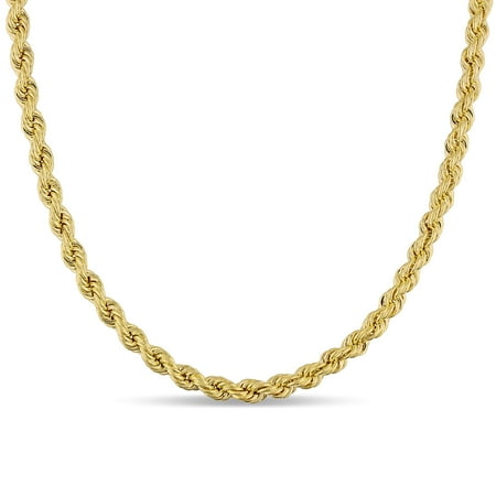Gold Mens Robe - Miadora Signature Collection 10k Yellow Gold Mens Hollow Rope Necklace