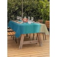 thumbnail image 2 of Outdoor Tablecloth with Umbrella Hole and Zipper, Teal Blue Ombre Rectangle Table Cloth 60x102 Inch Waterproof Tablecloth, Modern Abstract Gradient Art Picnic Table Cover for Patio Camping, 2 of 7