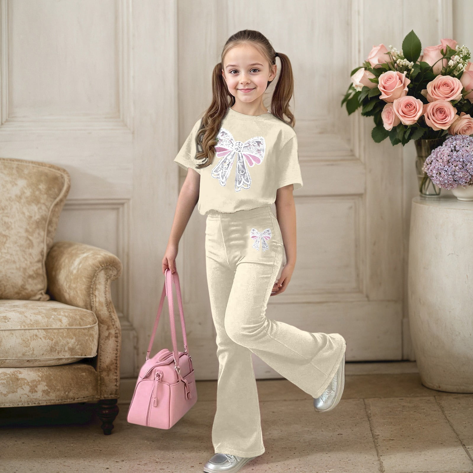 MuXiKeJi Clothes Sizes 7-14 Years Girls 2 Piece Outfit Hoodies & Flares Treen Girls Fall Winter Clothing Set 2025