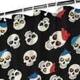 thumbnail image 3 of Black Cartoon Skull Pattern Shower Curtain 36"x72" ,Bathroom Decorative Shower Curtains Set with 12 Hooks,Modern Waterproof Washable Shower Curtain, 3 of 6