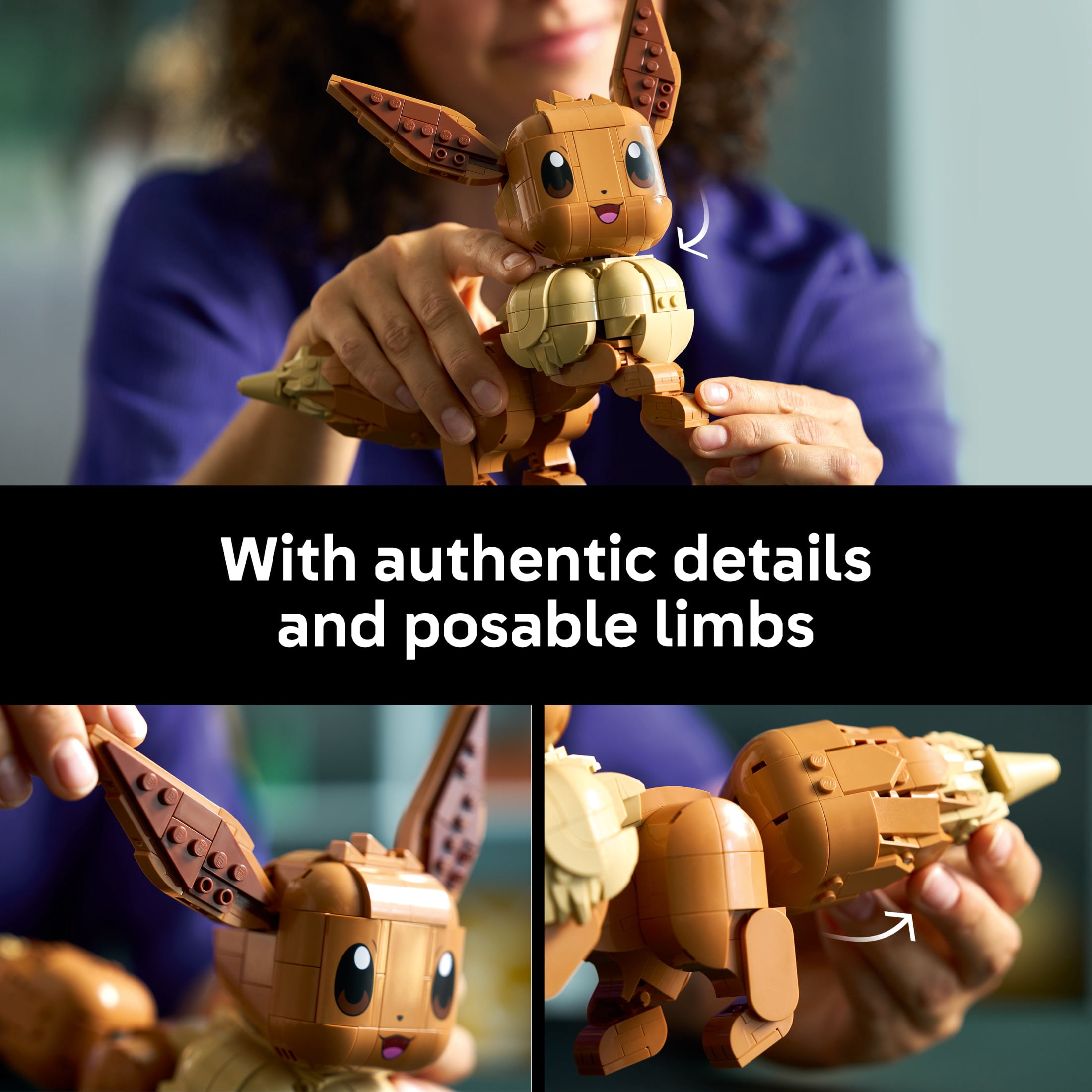 LEGO Pokémon Eevee - Collectible Building Set for Adults, Ages 18+ - Posable Pokémon Figure for Display - Desk, Bookshelf or Home Office Decor - Gift for Men & Women - 72151