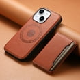 thumbnail image 3 of Detachable Wallet Card Case For iPhone 15 Wallet Case Credit Card Holder, Premium Leather Kickstand Flip Hidden Magnetic Clasp Durable Shockproof Protective For iPhone 15, Brown, 3 of 11