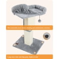 thumbnail image 5 of Kilodor 32" Cat Scratching Post for Indoor Cats, Sisal Cat Scratcher with Plush Perch, Large Scratch Post with Bed, Removable Cover, Sisal Fabric,Gray, 5 of 6
