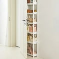 thumbnail image 5 of Ultra-Thin Behind The Door Storage Rack - Multi-Layer Narrow Cabinet Organizer for Small Spaces, Space-Saving Plastic Shelf for Bathroom Kitchen Door, 5 of 10