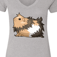 thumbnail image 4 of Inktastic Cute Long Haired Guinea Pig Women's V-Neck T-Shirt, 4 of 5