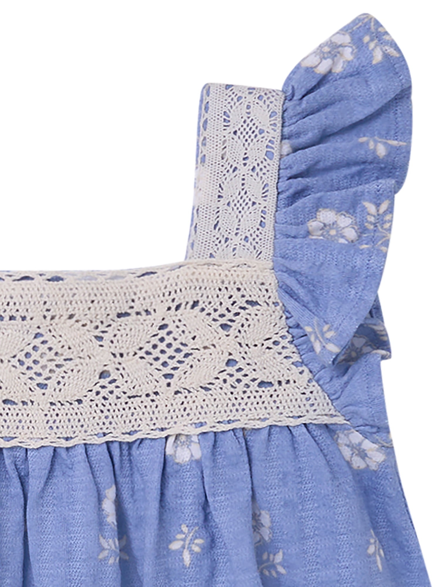Modern Moments by Gerber Toddler Girl Square Neck Ruffle Outfit Set, 2-Piece, Sizes 12 Months - 5T