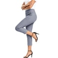 thumbnail image 4 of ClodeEU Women's High Waist Straight Leg Cropped Pants,Casual Office Capri Trousers with Pockets Gray,Women's Plus M, 4 of 8