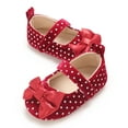 thumbnail image 5 of Otqutp Baby Girls Boys Bow Canvas Sandals Hook Loop Dot Sequins Glitter Walking Shoes New Born Closed Toe Ankle Summer Shoes, 5 of 9