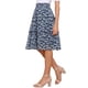 thumbnail image 4 of Faldas florales para mujeres INSPIRE CHIC, falda de gasa de verano con cintura elástica fruncida, estilo A-line, por debajo de la rodilla, falda con volantes en capas, color azul marino, 4 of 6