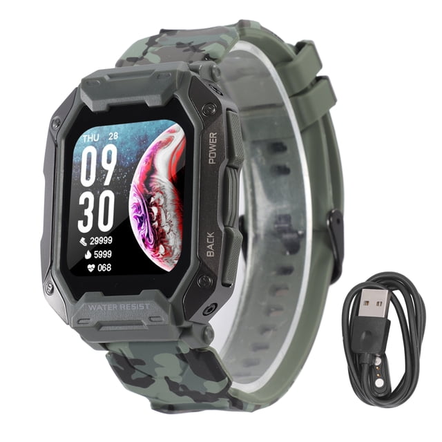 Reloj Inteligente Deportivo Yuxing para Niños Resistente al Agua Camuflaje Verde 24 Modos 380 mAH