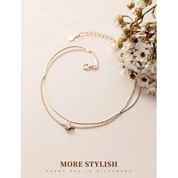 Double Layer Trendy 925 Sterling Silver Bracelet