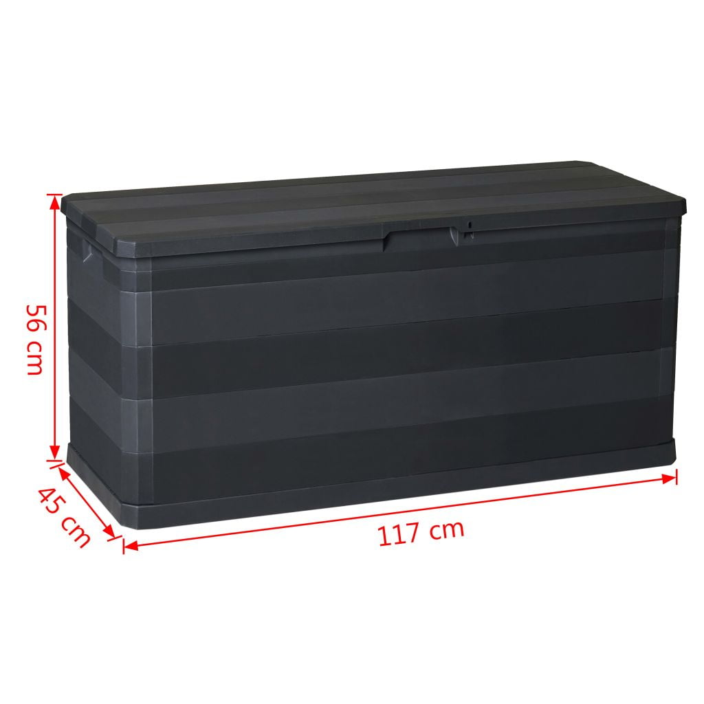 Kepooman Outdoor Patio PP Rectangle Storage Box for Deck Garden, Black Kepooman Outdoor Patio PP Rectangle Storage Box for Deck Garden, Black