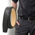 thumbnail image 6 of 120cm PU Leather Men Belt Strap Replacement No Hole Waistband 3.5cm Wide Without 3.5cm Black, 6 of 8