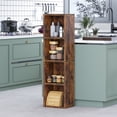 thumbnail image 6 of ALISENED 4 Cube Tall Skinny Bookcase, Narrow Organizer Shelf, Wood Corner Bookshelf, Storage Shelves, 6 of 7