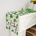 thumbnail image 3 of YIBAGA St. Patrick's Day Table Runner, Shamrock Lucky Table Decorations for St. Patrick's Day Party Dining, 13x108 inch, Polyester, 3 of 6