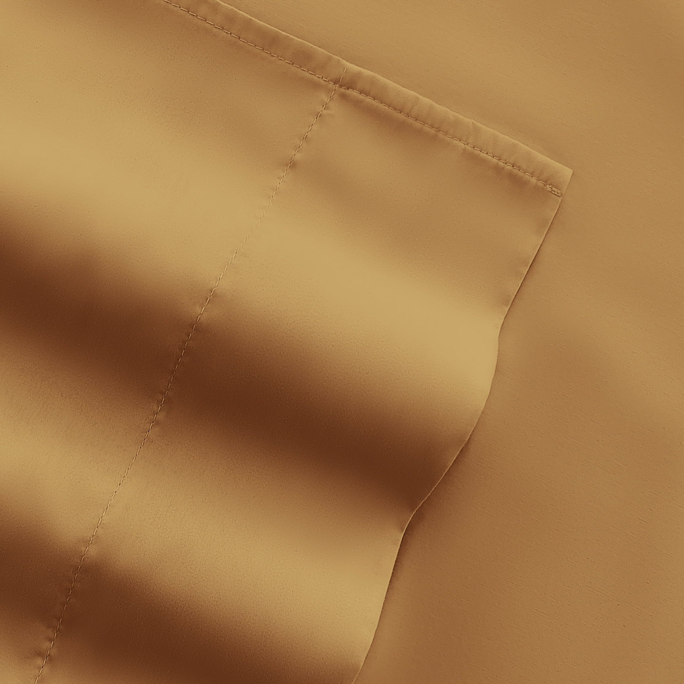 California King, Gold Solid Microfiber 6 Piece Bed Sheet Set, by Noble Linens