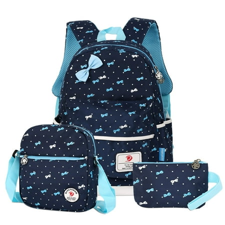Cool Backpacks For Teen Girls Allcaca Girls School Backpacks for Teen Girls Lightweight Bookbags Backpacks Cell Phone Messenger Bags Pencil Case Set of 3 - Dark Blue ()
