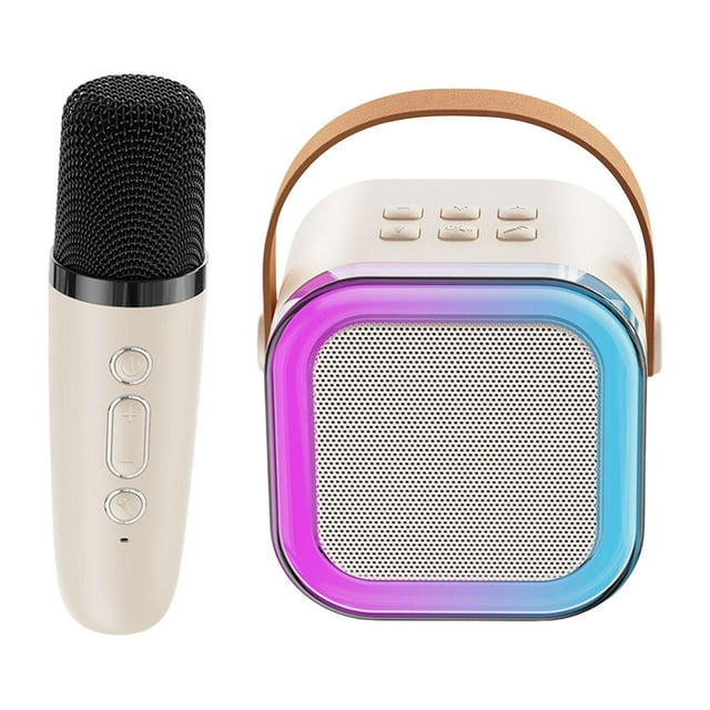 Mini Altavoz de Karaoke CUTICAT con Micrófono para Niños y Adultos Portátil con Luz Colorida 1 Micrófono