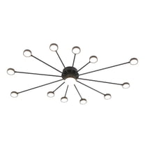 48 in. Sputnik Black Integrated LED Dimmable Flush Mount Ceiling Light for Living Room Loft 3000K Warm Light