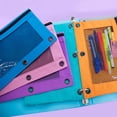 thumbnail image 5 of BAZIC 3 Ring Pencil Pouch, Mesh Window, Pastel Color, 6-Pack, 5 of 8