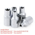 thumbnail image 2 of 1/4 In Torx Star Female Bit E Socket Set Socket Nuts Set E4 E5 E6 E7 E8 Hand Tools Screwdriver Bit Set Quality Drill, 2 of 17