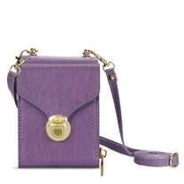 Dteck for Samsung Galaxy Z Flip 5 Case Crossbody Wallet with Zipper Pocket, Premium PU Leather Protective Cover with Lanyard Compatible with Samsung Galaxy Z Flip5 5G,Purple