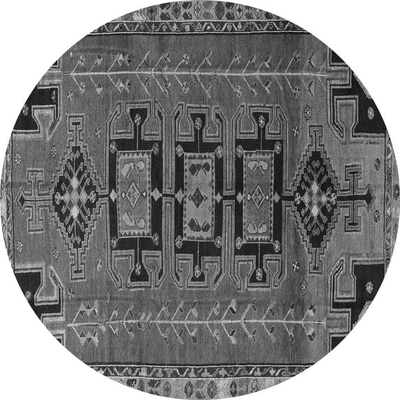 Ahgly Company Indoor Round Persian Gray Traditional Area Rugs, 4' Round