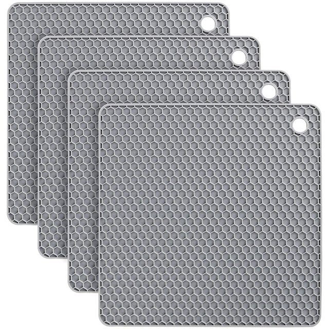 Jinsinto Silicone Trivet, 4PCS Non-slip Anti-Heat 250°C Multifunction18*18CM