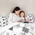 thumbnail image 5 of jejeloiu Modern Geometric Rhombus Queen Comforter Set,White Gray Bedding Comforter Set For Girls Boys Reversible 3pcs, 5 of 8