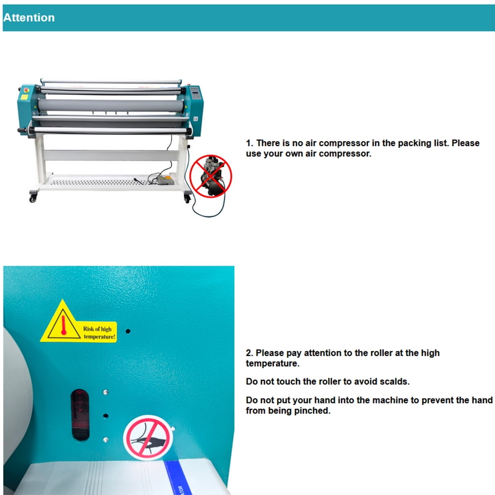 64In Full Automatic Pneumatic Laminating Machine 110V Excluding Air Compressor