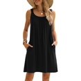 thumbnail image 1 of HOTOUCH Robe Femme 2024 Été Décontractée Robe T-Shirt Couverture de Plage Sans Manches Robe Débardeur avec Poches, 1 of 6