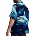 thumbnail image 3 of Starry Shark Men's Short Sleeve Button Down Poplin Casual Beach Shirts, 3 of 6