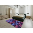 thumbnail image 4 of Ahgly Company Indoor Round Patterned Plum Velvet Purple Area Rugs, 6' Round, 4 of 6